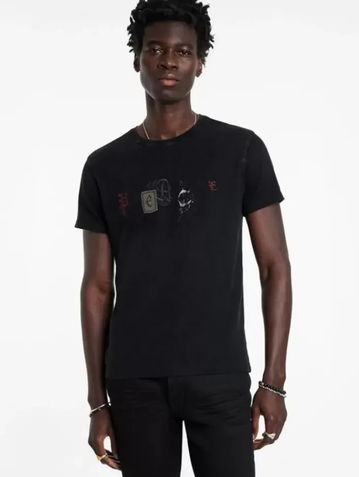 Graphic Tees>John Varvatos PEACE EMBELLISHED TEE BLACK