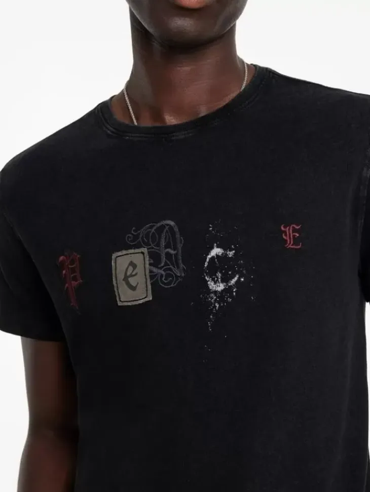 Graphic Tees>John Varvatos PEACE EMBELLISHED TEE BLACK