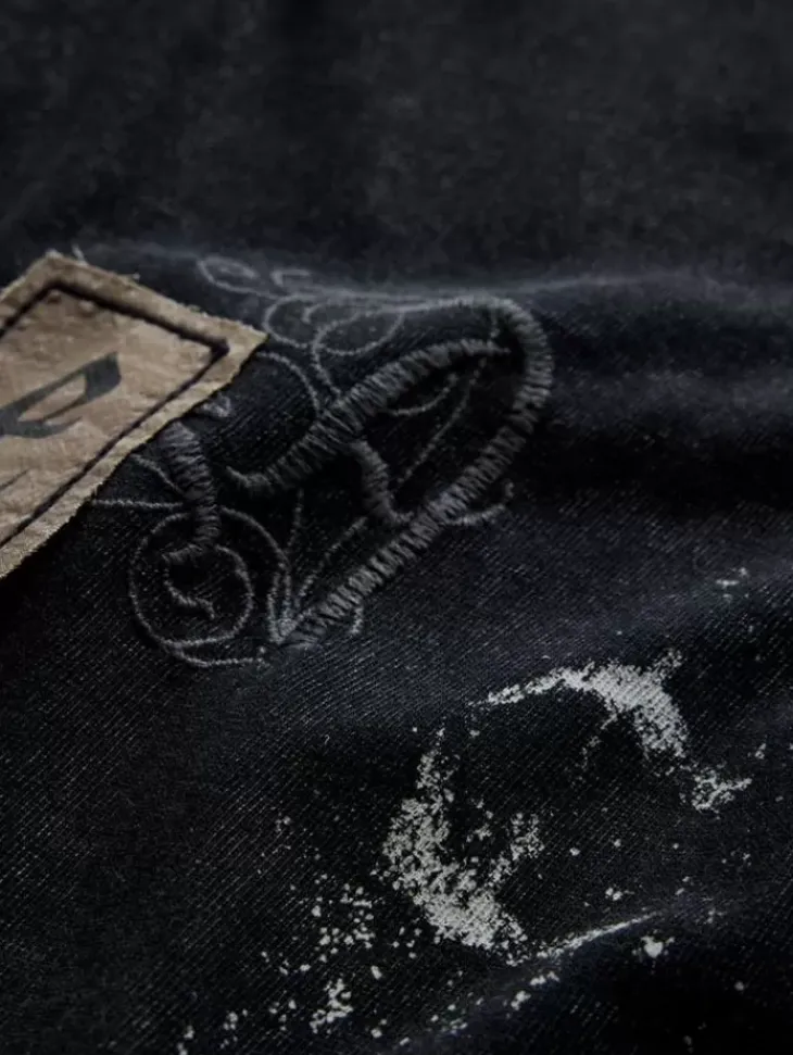 Graphic Tees>John Varvatos PEACE EMBELLISHED TEE BLACK
