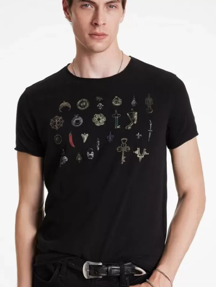 Graphic Tees>John Varvatos PENDANTS TEE BLACK