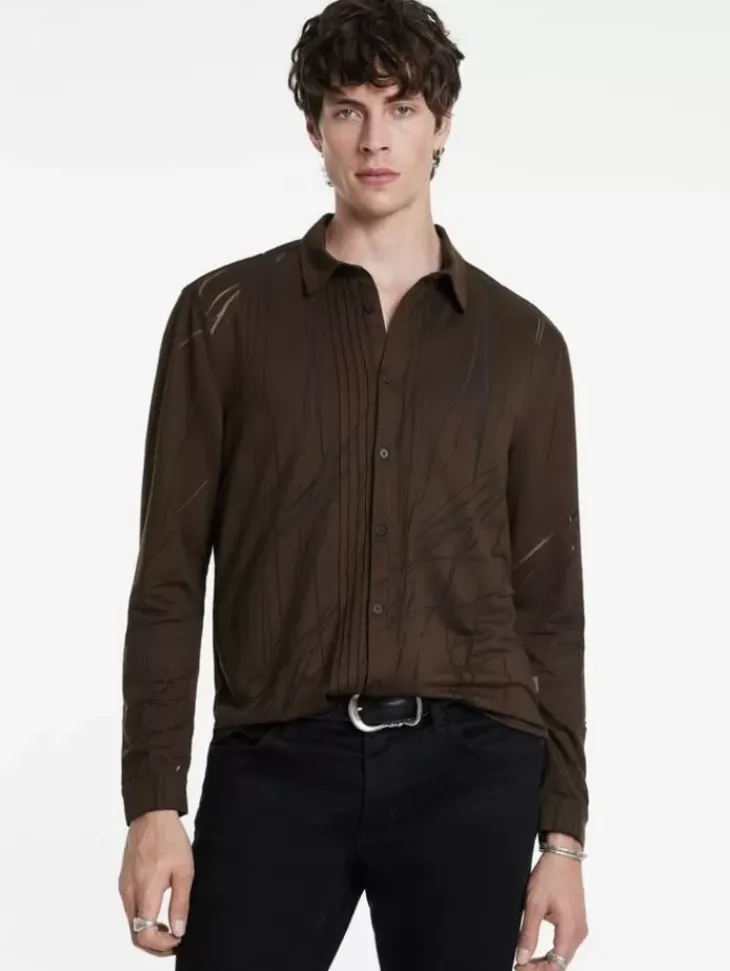 Shirts>John Varvatos PHOENIX SHIRT CHOCOLATE