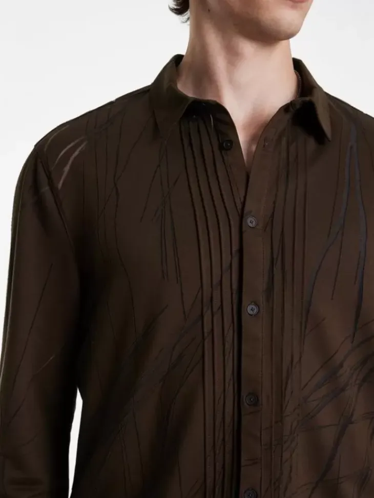 Shirts>John Varvatos PHOENIX SHIRT CHOCOLATE