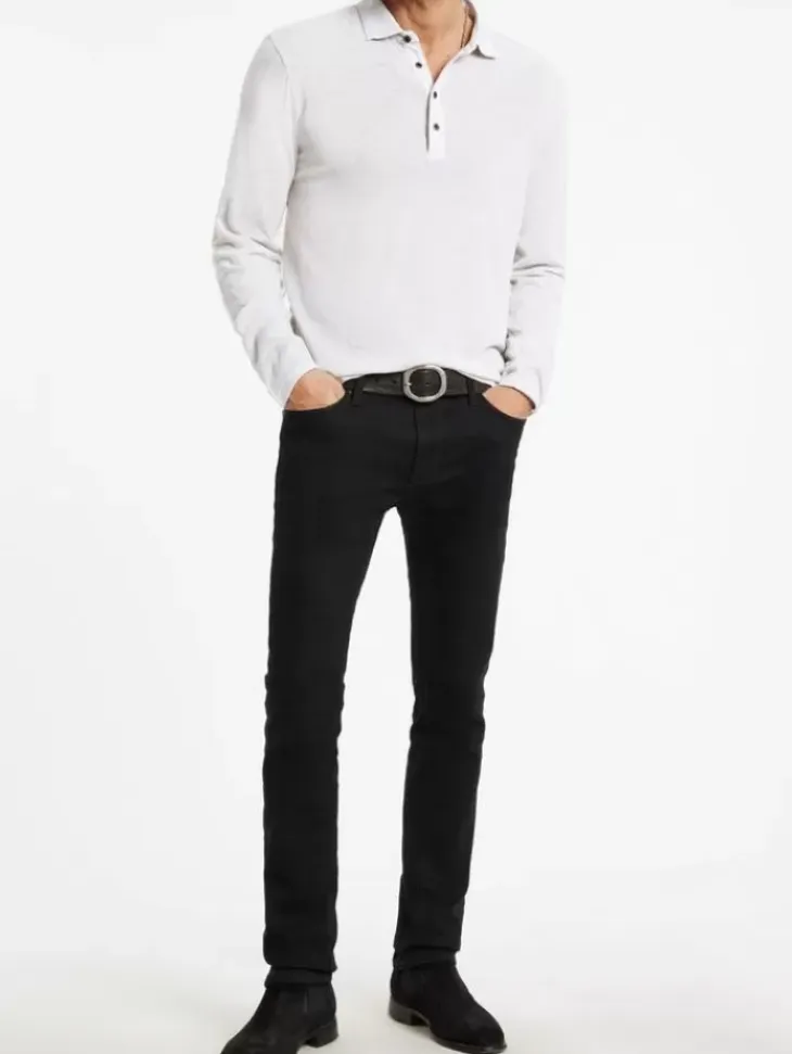 Tops>John Varvatos PRESIDIO POLO CHARCOAL/TURTLEDOVE