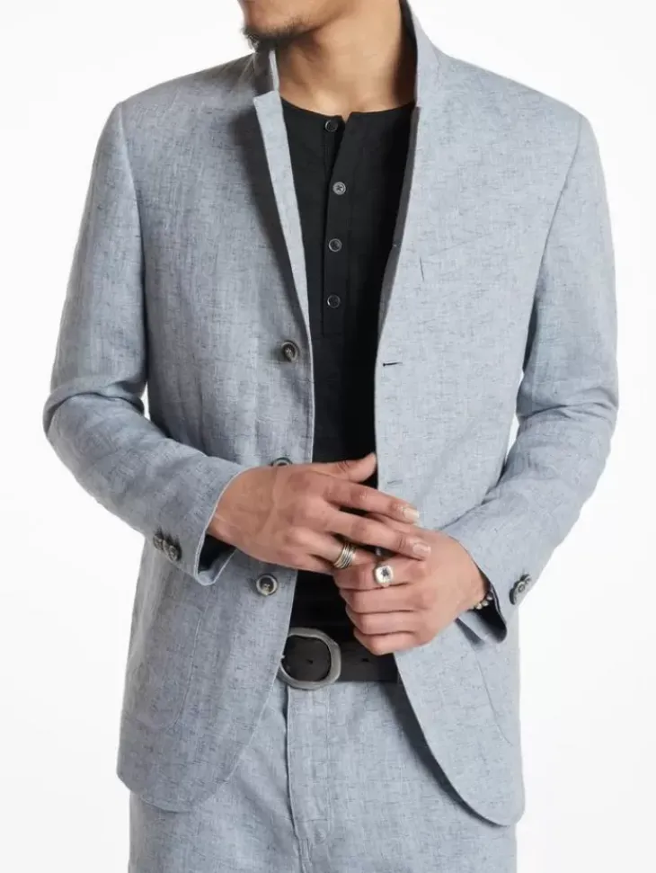 Leather & Outerwear|Tops>John Varvatos PRIORY JACKET DUSTEDBLUE