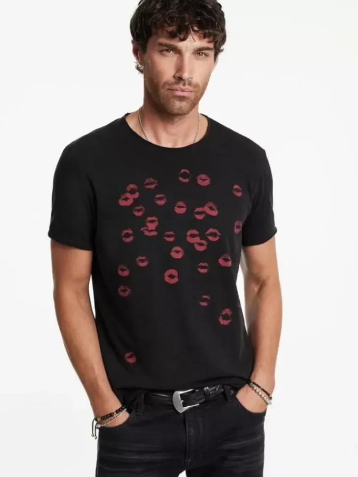 Tops>John Varvatos PUCKER TEE BLACK