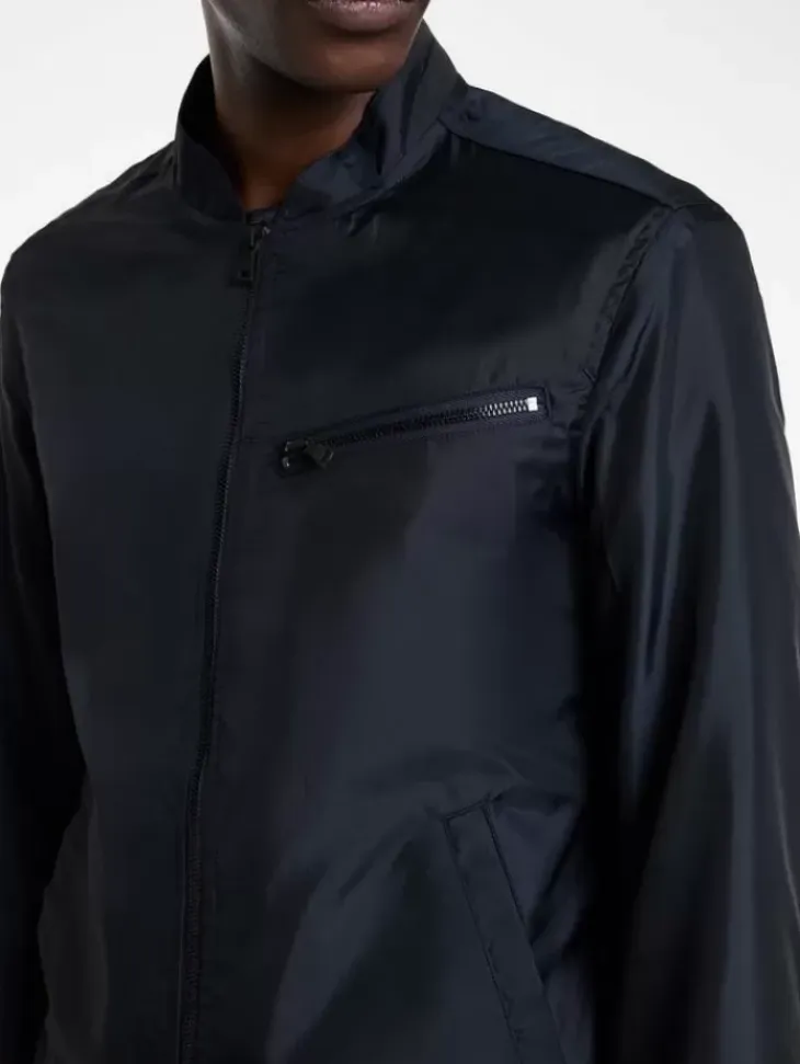 Leather & Outerwear|Tops>John Varvatos RACER JACKET NAVY