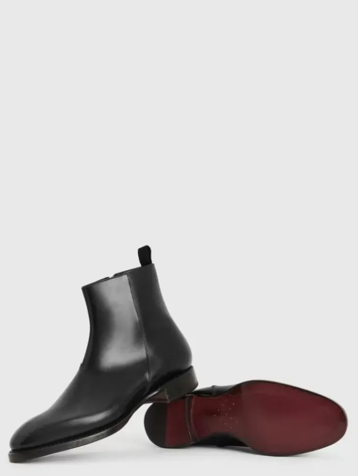 Boots|Leather Boots>John Varvatos REGENT BOOT BLACK