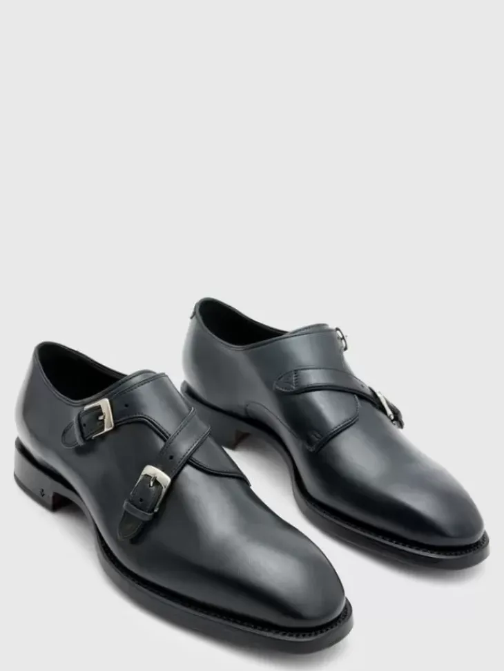 Shoes & Accessories>John Varvatos REGENT DOUBLE MONK BLACK