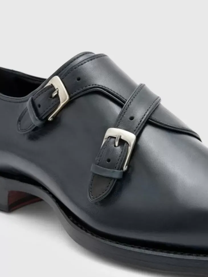 Shoes & Accessories>John Varvatos REGENT DOUBLE MONK BLACK
