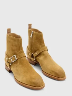 Boots|Leather Boots>John Varvatos REGENT HARNESS BOOT MILK/TAN