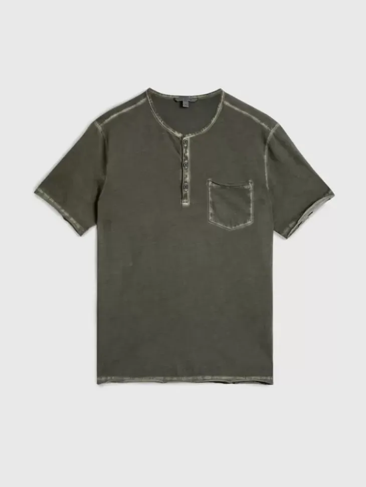 Tops>John Varvatos REX HENLEY DEEPOLIVE