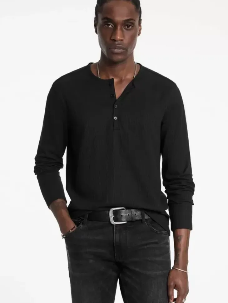 Tops>John Varvatos RICHARD HENLEY BLACK