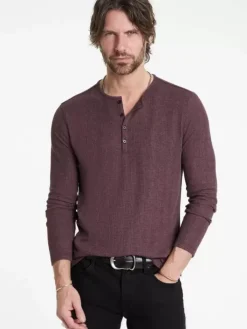 Tops>John Varvatos RICHARD HENLEY DARKPLUM