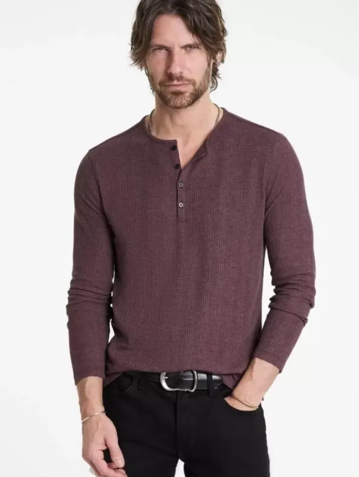 Tops>John Varvatos RICHARD HENLEY DARKPLUM