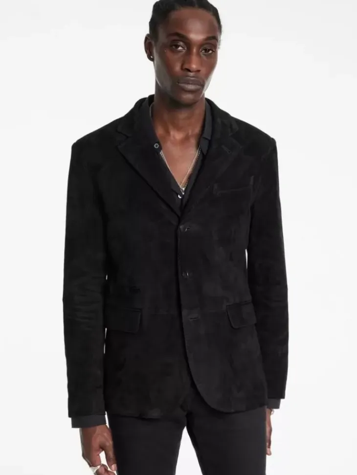 Suit Jackets|Leather Jackets>John Varvatos RIND JACKET BLACK