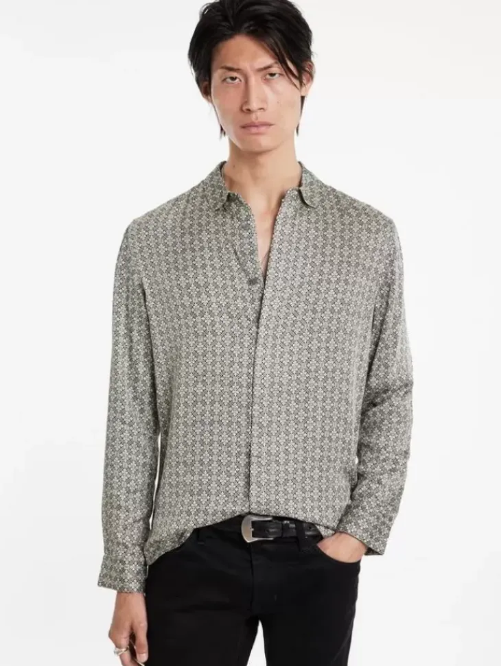 Shirts>John Varvatos RODNEY SHIRT GREY/TAN