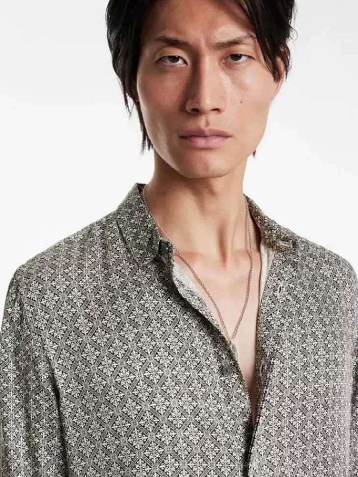 Shirts>John Varvatos RODNEY SHIRT GREY/TAN