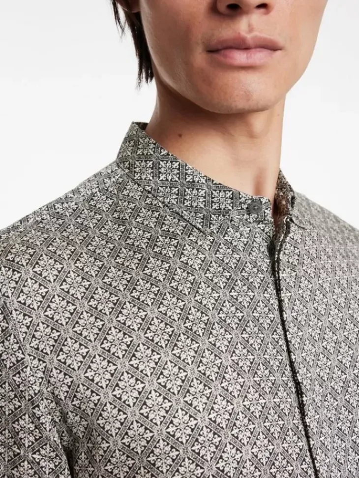 Shirts>John Varvatos RODNEY SHIRT GREY/TAN