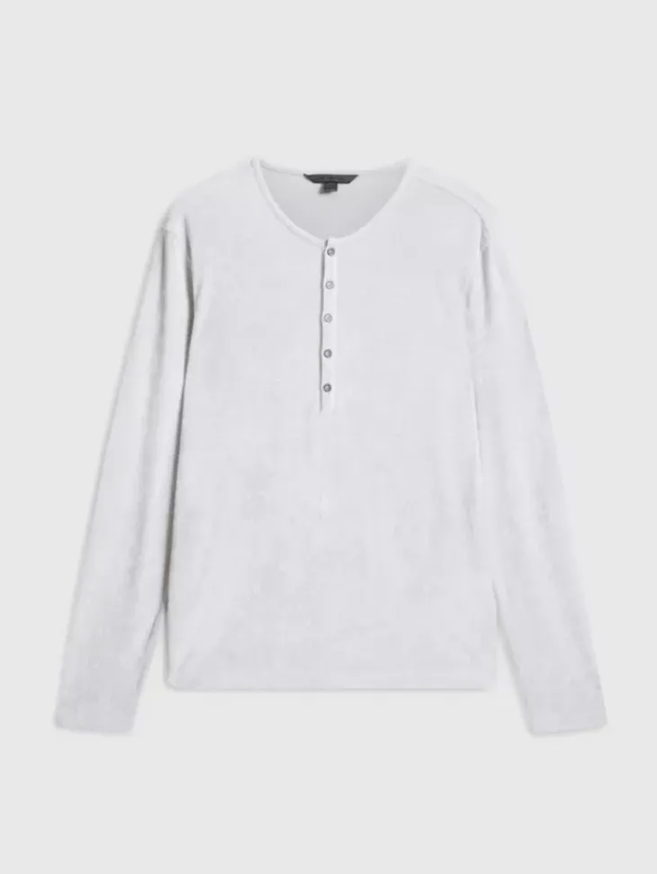 Henleys>John Varvatos ROSARIO HENLEY CHARCOAL/TURTLEDOVE
