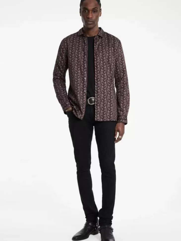 Tops>John Varvatos ROSS SHIRT BURGUNDY