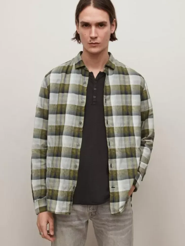 Tops>John Varvatos ROSS SHIRT BOTTLEGREEN