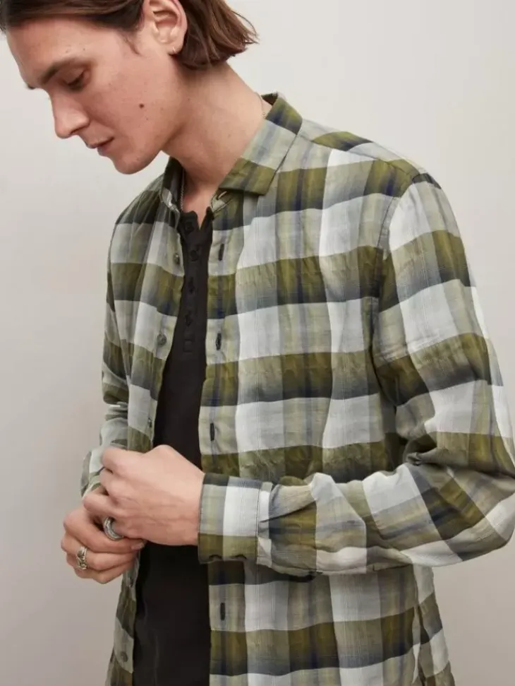 Tops>John Varvatos ROSS SHIRT BOTTLEGREEN