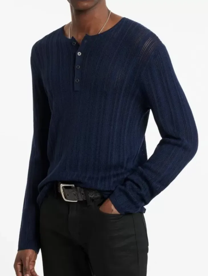 Tops>John Varvatos SALETE HENLEY NAVY