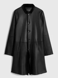 Tops|Leather & Outerwear>John Varvatos SICKLEN SHEARLING BLACK