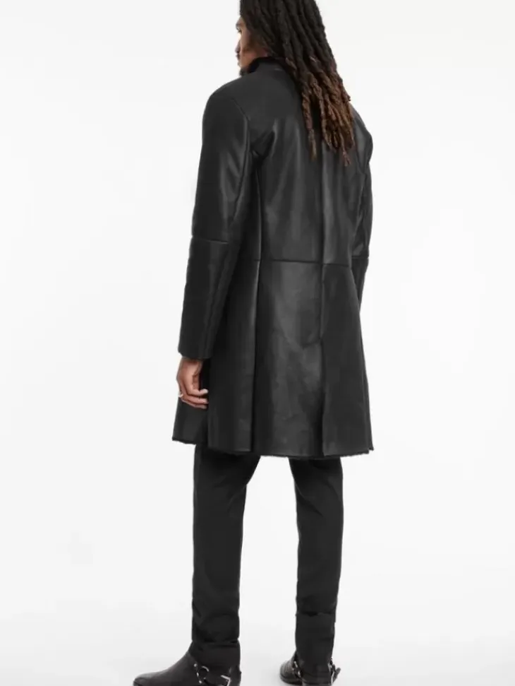 Tops|Leather & Outerwear>John Varvatos SICKLEN SHEARLING BLACK
