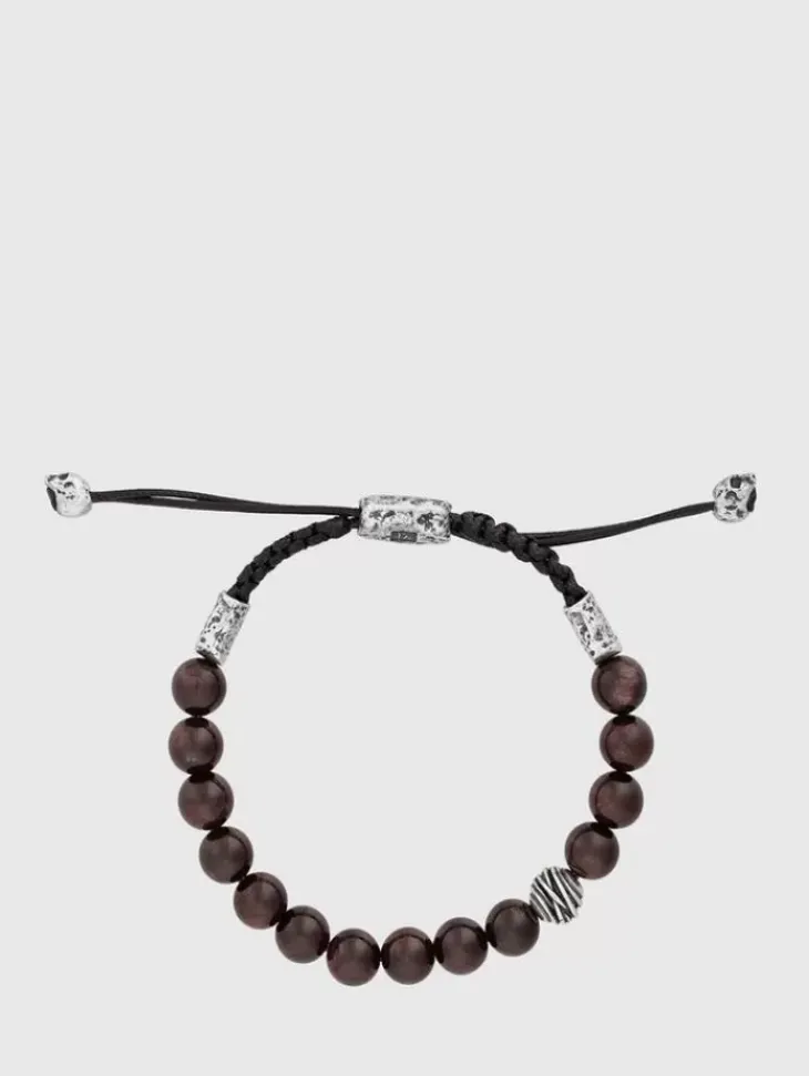 Jewelry>John Varvatos SINGLE-STRAND BEADED BRACELET SILVER