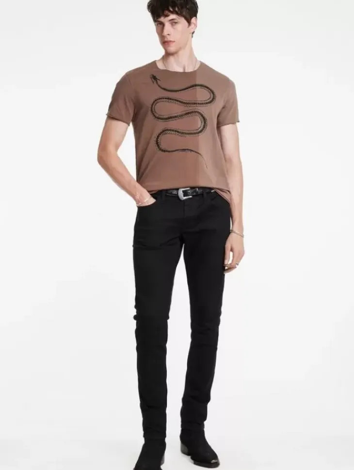Graphic Tees>John Varvatos SNAKE BONES TEE MAUVEWOOD