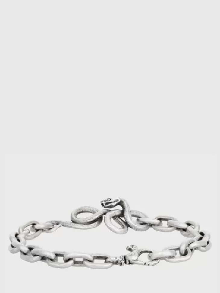 Jewelry>John Varvatos SNAKE LINK BRACELET SILVER