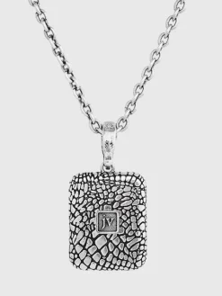 Jewelry>John Varvatos SNAKESKIN PENDANT NECKLACE BLACK