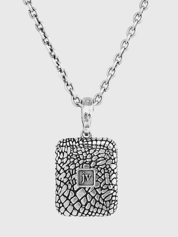 Jewelry>John Varvatos SNAKESKIN PENDANT NECKLACE BLACK