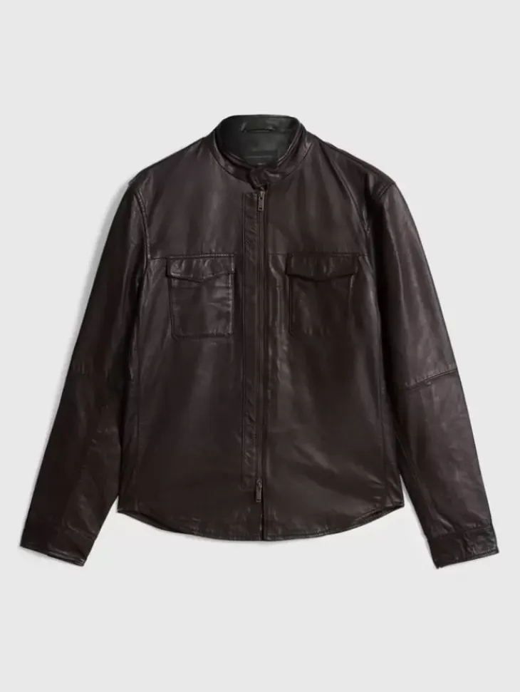 Tops>John Varvatos STEVE SHIRT JACKET CHOCOLATE