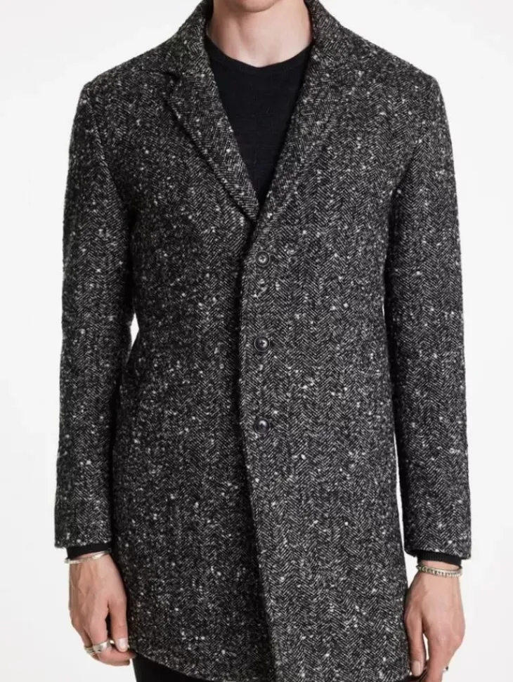 Coats And Jackets>John Varvatos TEMPLETON TOP COAT CHARCOALGREY