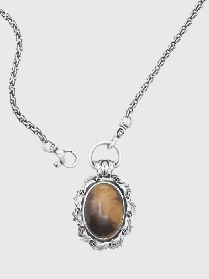 Jewelry>John Varvatos TIGERS EYE PENDANT NECKLACE NOCOLOR