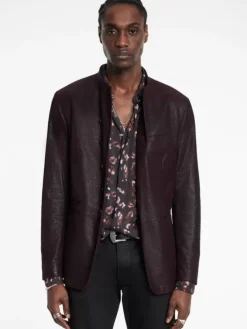 Coats And Jackets|Leather Jackets>John Varvatos VARICK JACKET DARKPLUM