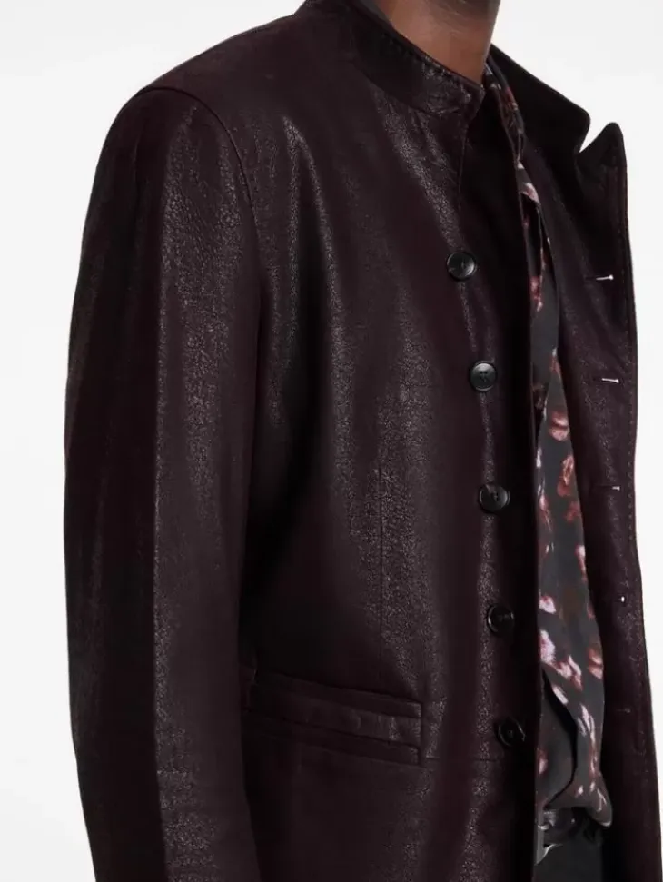 Coats And Jackets|Leather Jackets>John Varvatos VARICK JACKET DARKPLUM