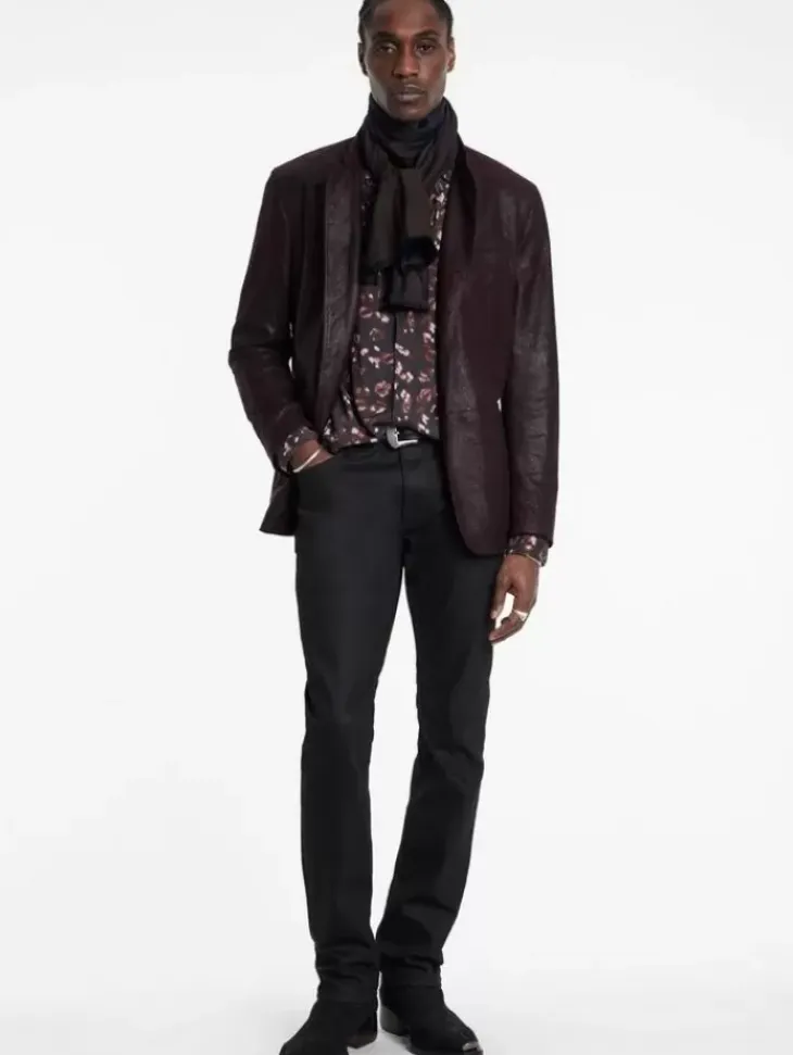 Coats And Jackets|Leather Jackets>John Varvatos VARICK JACKET DARKPLUM