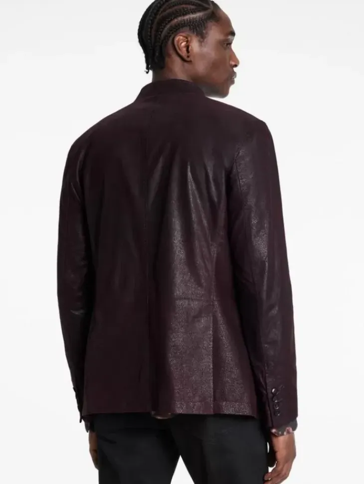 Coats And Jackets|Leather Jackets>John Varvatos VARICK JACKET DARKPLUM