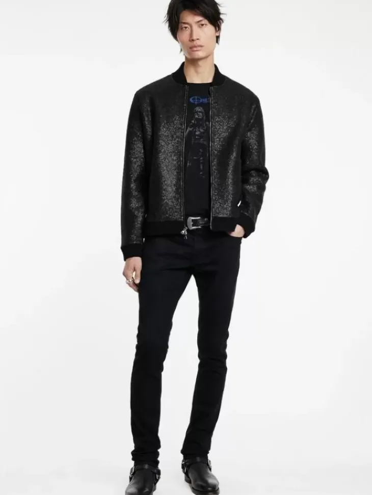 Coats And Jackets>John Varvatos VENETICO BASEBALL JACKET BLACK