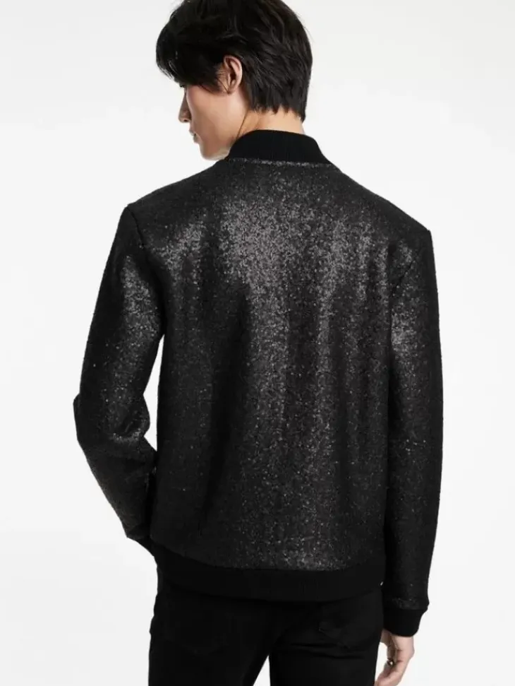 Coats And Jackets>John Varvatos VENETICO BASEBALL JACKET BLACK