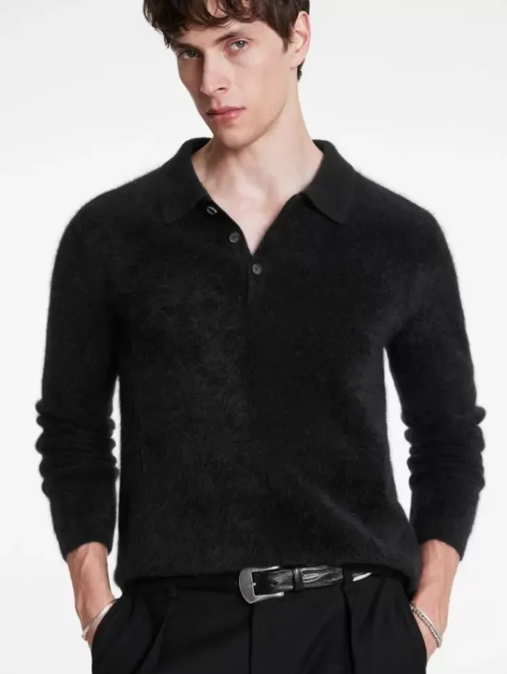 Polos|Sweaters>John Varvatos VERONA POLO BLACK
