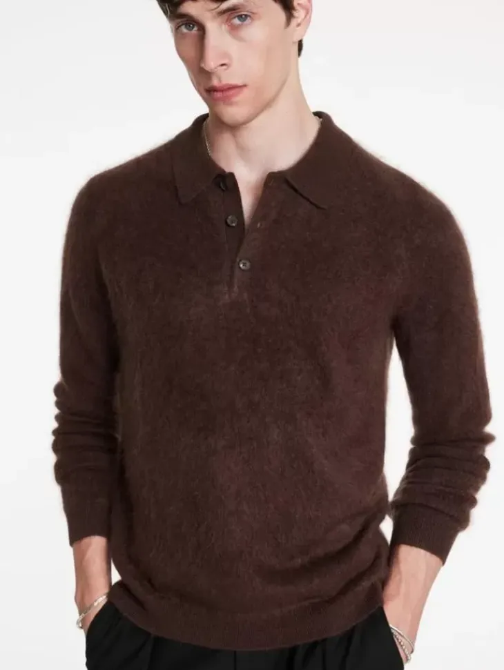 Polos|Sweaters>John Varvatos VERONA POLO CHOCOLATE