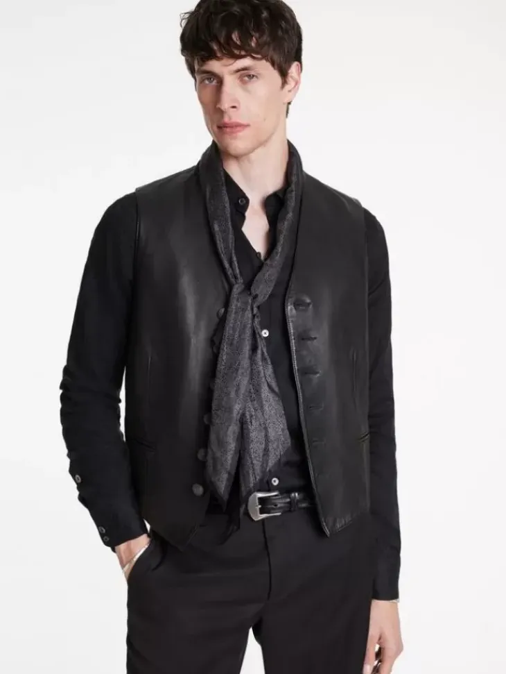 Coats And Jackets|Leather Jackets>John Varvatos VINNIE VEST BLACK