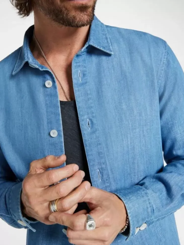 Tops>John Varvatos VINTON SHIRT DUSTEDBLUE