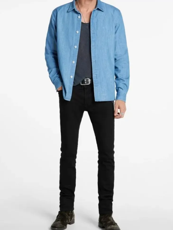 Tops>John Varvatos VINTON SHIRT DUSTEDBLUE