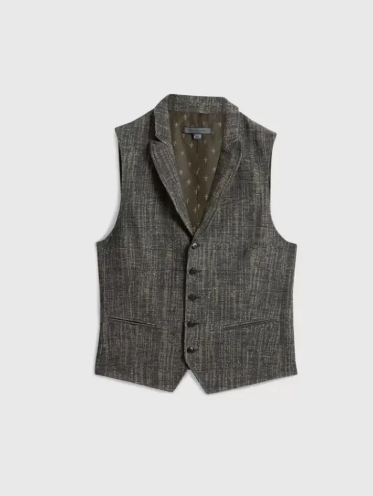 Leather & Outerwear|Tops>John Varvatos VISTA VEST DRILLOLIVE