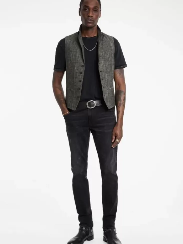 Leather & Outerwear|Tops>John Varvatos VISTA VEST DRILLOLIVE